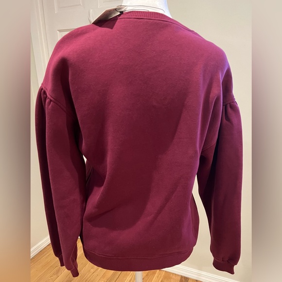 Zara Kids Maroon Bow Detail & Puff Arm Sleeve Sweater Size 13-14 NWT - Picture 5 of 9